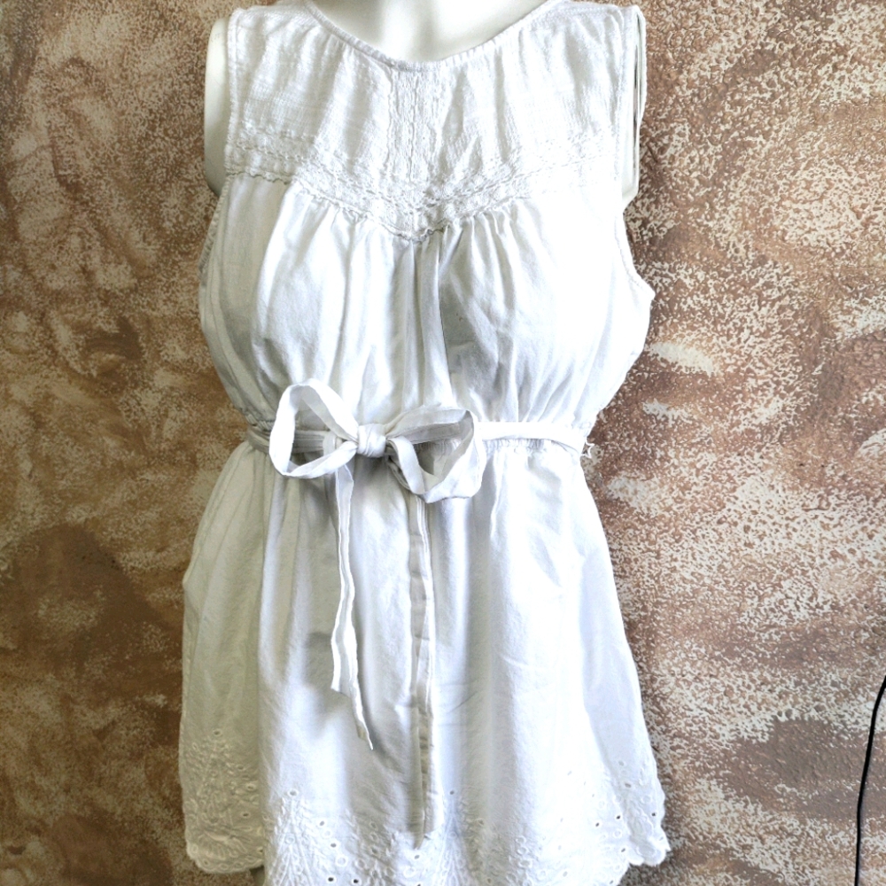 Motherhood Maternity Eyelet White Top